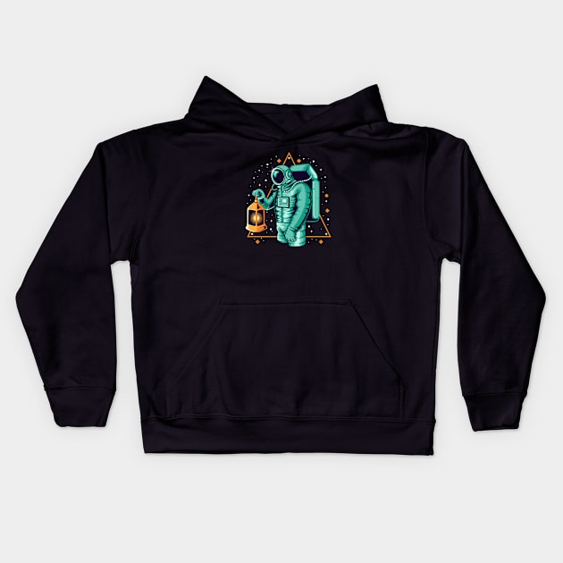 Lost Astronaut with Lantern Kids Hoodie by SLAG_Creative